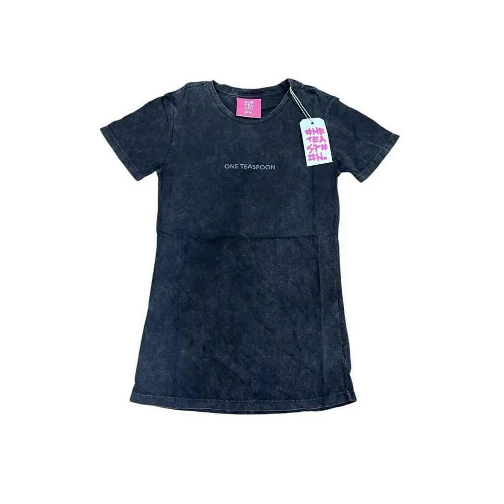 One Teaspoon Organic Fitted Logo Tee Acid Black Size Xs Nwt — image 3 of 8